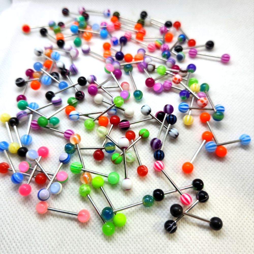 NEW Tongue Rings - Unisex. Pkg of 10 pc
